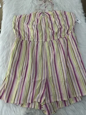 Mameluco halter con junta tórica a rayas Old Navy para mujer 3X nuevo con etiquetas atemporal Foto 1 de 4
