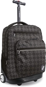 J World New York Sundance Rolling Backpack, Argyle Black, Boys/Girls/Picnic Bag - Picture 1 of 20