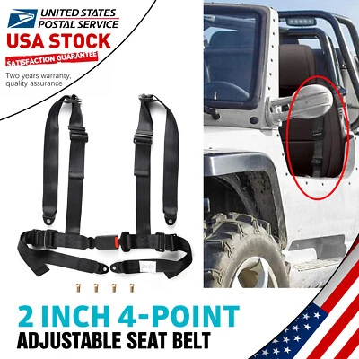 Cinturón de seguridad 4 puntos Racing con pernos ajustables negro para Mazda 323 1992-1995 nuevo Foto 1 de 4