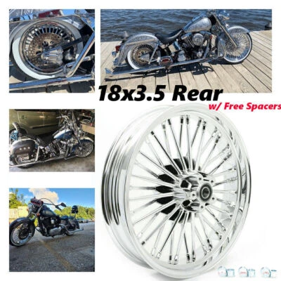 Llanta trasera de radios gruesos 18x3,5 para Harley Touring Road Glide Softail Heritage Foto 1 de 4