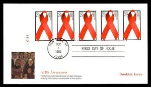 Mayfairstamps US FDC 1993 Aids Ribbon Aids Awareness First Day Cover aau_27397 - Picture 1 of 2