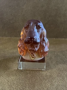 Cocker Dog Bust In Costume In Daum France Crystal - Picture 1 of 6