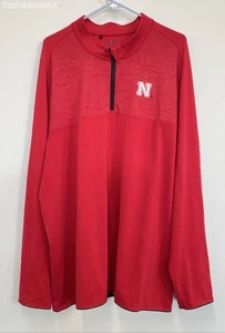 Adidas Red Men's Nebraska Huskers Half-Zip Top. - Size 3XL - Picture 1 of 8