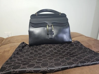 Bolso de cuero negro vintage Gucci con asa superior - Srorage Ba incluido Foto 1 de 4