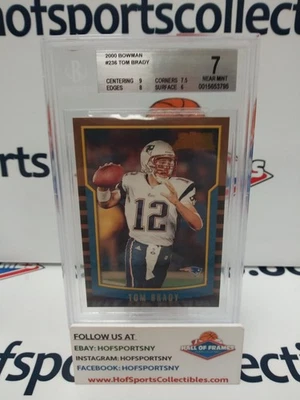 2000 BOWMAN TOM BRADY ROOKIE CARD #236 BGS 7 - Image 1 of 3