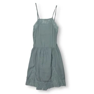 Intimate Free People Negligee Schlupfkleid Gr. S Neu mit Etikett Dampfblau Grau Spitzenbesatz - Bild 1 von 13