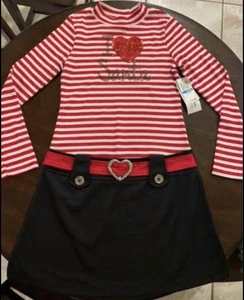 Pink & Violet: I Love Santa Dress- Size Large 10/12 - Picture 1 of 3