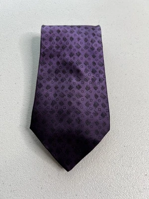 Corbata J. Garcia In The Park patrón abstracto púrpura 100% seda hecha en Corea Foto 1 de 4