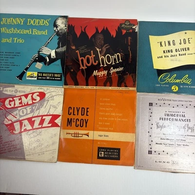 Lot Vintage Jazz Band Vinyl Records 10 in 33 RPM  Johnny Dodds Washboard King Foto 1 de 4