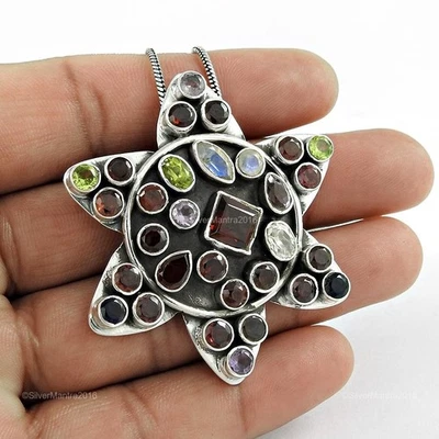 Rund Peridot 925 Silber Elegant Blende Geburtstag Jubiläum Wife Anhänger Schmuck - Bild 1 von 4