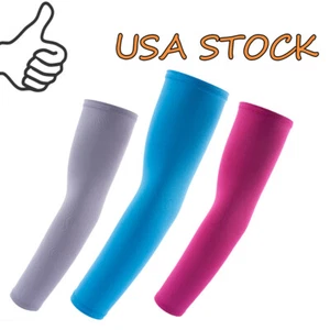 Mens UV Protection Cooling Cycling Arm Sleeves Basketball Sport Sleeves Gloves - Picture 1 of 25