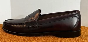 Allen Edmonds Walden Leather 9 B Burgundy Patina Penny Loafers 42477 - Picture 1 of 10