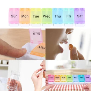 Weekly Pill Box 7 Day 7 Compartment Tablet Organiser Medicine Storage Dispenser - Picture 1 of 12