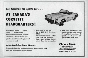 1959 Chevy Corvette Original Canadian Dealer Ad  - Picture 1 of 1