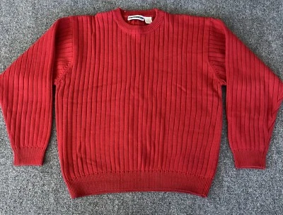 Fenn Wright Manson Womens Sweater Red Ribbed Crewneck Pullover Minimalist  - Image 1 of 4