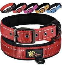 Heavy-Duty Reflective Dog Collar - Thick Red Dog Collar for Large Dogs - Ultr...