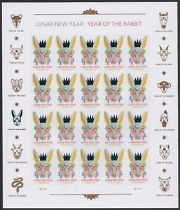 US 5744 Lunar New Year Rabbit F sheet 20 MNH 2023