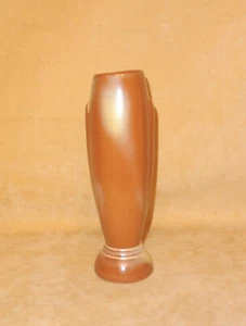Frankoma Pottery Mid Centurn Modern Crocus Brown w/ Green Bud Vase 43  - Picture 1 of 6