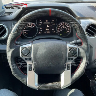 Volante de fibra de carbono real para Toyota 4Runner 2010-2014 costura roja Foto 1 de 4