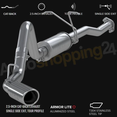 Escape trasero Cat de salida lateral única MBRP de 2,5" para Mazda B3000/B4000 1998-2009 Foto 1 de 2