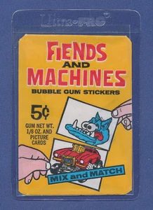 MINT WRAPPER FIENDS & MACHINES WACKY PACK ODD RODS MARS ATTACKS 1970 DONRUSS - Picture 1 of 2