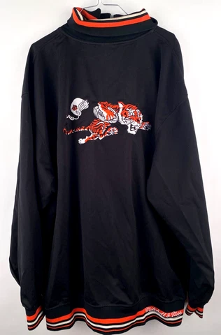 Mitchell & Ness Cincinnati Bengals Throwback Jacket NFL Zip Up Sweater Sz 56 3XL Cover