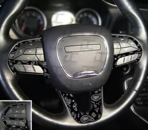 2015-2020 Challenger Paisley Pattern Steering Wheel Accent Decal Wrap Kit - Bild 1 von 4