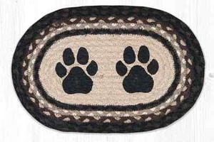 Braided Tablemats (Set/2) Paw Prints 10x15 in Small Placemats Jute Dog Cat Decor - Picture 1 of 1