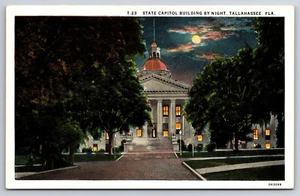 A642 Postal De Colección Edificio del Capitolio del Estado Tallahasee Florida Escena de Tims Nocturnos - Imagen 1 de 2