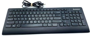 Lenovo KU-0989 54Y9293 Slim USB Wired Computer Keyboard - W/ WARRANTY - Picture 1 of 9