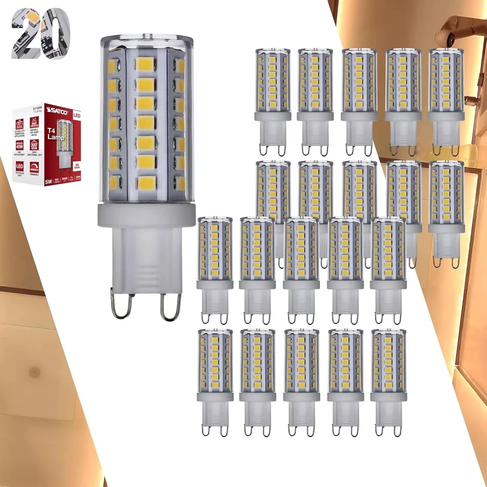 Satco S11234 -(20 Pack)  5 Watt JCD LED Bulbs - G9 Base - 3000K - 120 Volt - Image 1 of 1