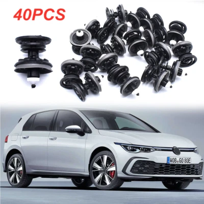 40PCS Fits Audi Volkswagen Door Card Clips Trim Panel Mounting Fastener Screws - Image 1 of 4