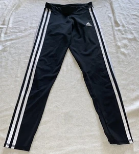 Adidas Aeroready Black And White Leggings Size 10/12 EUC - Picture 1 of 8
