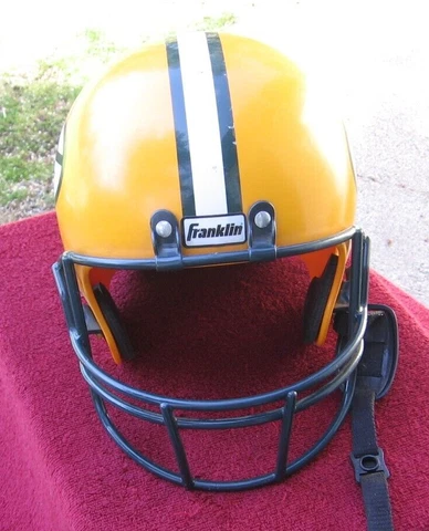 Vintage Franklin Green Bay Packers Yellow Plastic Child's Toy G Logo Helmet~a Cover