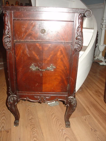 Antique French Style Night Stand Hellam PA 1930's Era? Hellam Furniture Company Cover