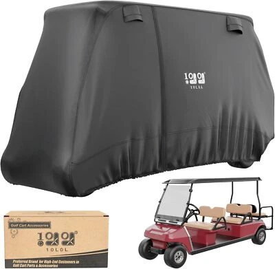 Cubierta de carro de golf 420D, universal para Yamaha EZGO Club Car 6 pasajeros (4+2) negra Foto 1 de 4