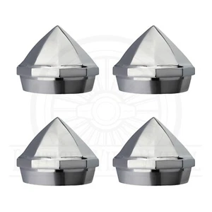 10-sided Bullet/Diamond Chrome Knock Off Spinner Caps for Lowriders | Set of 4 - Picture 1 of 15