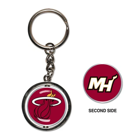 (Set of 2 included) Official NBA Miami Heat Spinner Key Rings Cover
