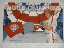 2001 Stadium Club World Champions Game Used Jersey #BRB Bob Boone