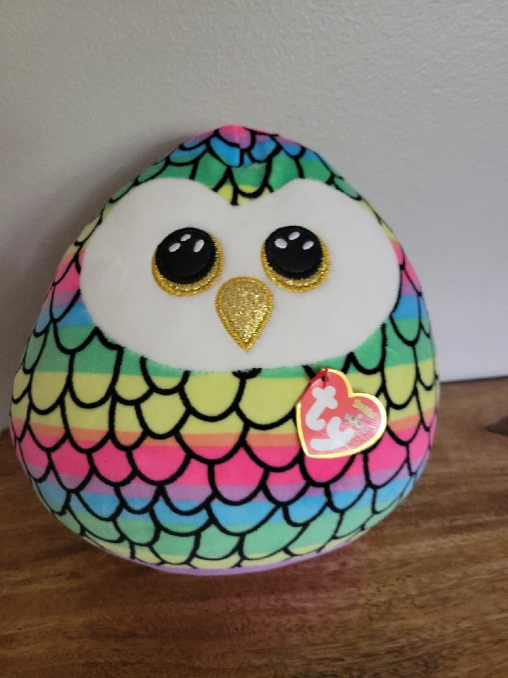 2021 Ty Squish-a-boos Pillow Owen Owl 9" Smaller Size for Toddlers