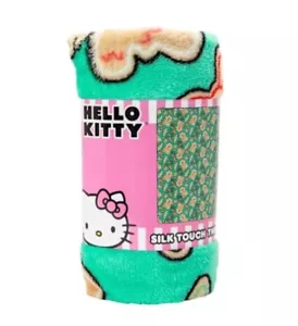 Sanrio Xmas Holiday Hello Kitty Gingerbread Man Silk Touch Throw 40x50in NWT - Picture 1 of 4