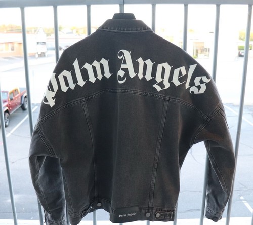 Giacca Jean Palm Angels Nera Taglia Grande Usata 100% Autentica. $900 al dettaglio