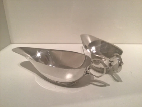 Rare Set Art Deco Solid Sterling Silver Sauce Boats, Birmingham 1934 Cover