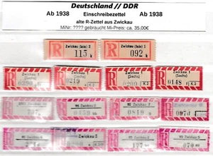 alte Einschreibezettel aus Zwickau Verschiedene Postämter - Bild 1 von 1