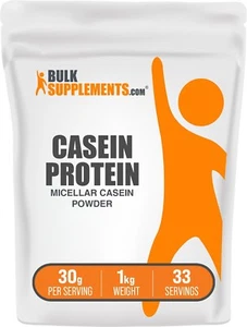 BulkSupplements Casein Protein Powder 1kg - 30g Per Serving - Picture 1 of 5