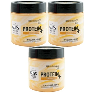 Gliss Kur PROTEIN + Shea Butter 3 x 400ml 4in1 Kur Haarkur Performance Kur - Picture 1 of 1