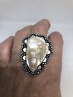 Antique Deco Genuine Free Form Pearl Silver Size 9.5 Ring