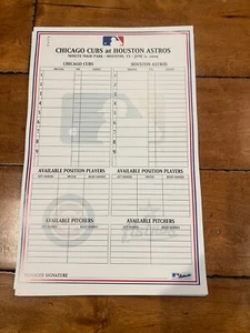 6/11/2009 UNUSED CHICAGO CUBS V HOUSTON ASTROS LINEUP LINE UP CARD RARE - Bild 1 von 1