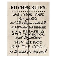 Rustic Pallet Art - Hand Made by Amish 9 x 12 Brown Kitchen Rules Rustic Pallet Art - Hand Made by Amish 9 x 12 Brown Kitchen Rules