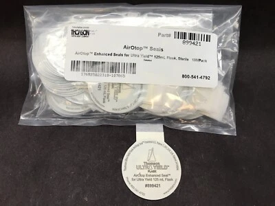 (100) THOMSON AirOtop Enhanced Seal for 125mL Ultra Yield Shaker Culture Flask - Image 1 of 3